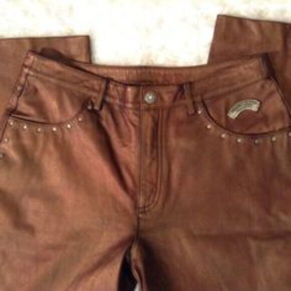 RARE Harley Davidson Leather Pants Size 8 Authentic Curvy - Picture 10 of 15
